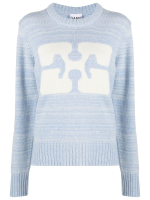

Intarsia-knit logo jumper, GANNI Intarsia-knit logo jumper