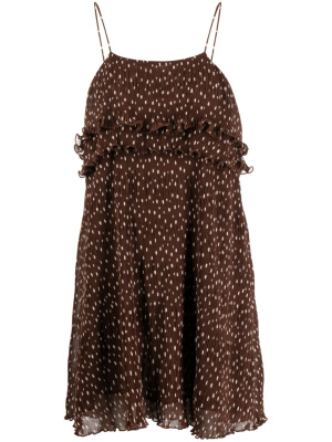 

Ruffle trim polka dot dress, GANNI Ruffle trim polka dot dress