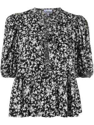 

Floral-print blouse, GANNI Floral-print blouse