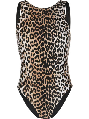 

Leopard-print one-piece, GANNI Leopard-print one-piece