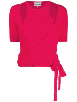 

Short-sleeve knitted top, GANNI Short-sleeve knitted top