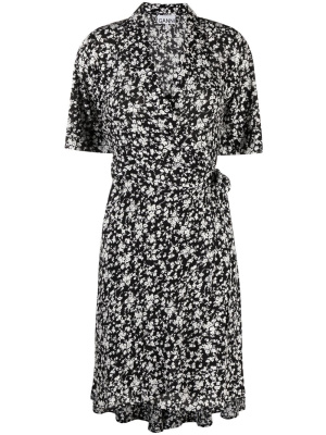 

Floral-print wrap dress, GANNI Floral-print wrap dress