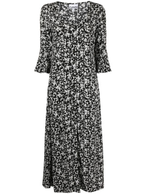 

Floral printed button dress, GANNI Floral printed button dress