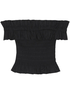 

Off-shoulder ruffled top, GANNI Off-shoulder ruffled top