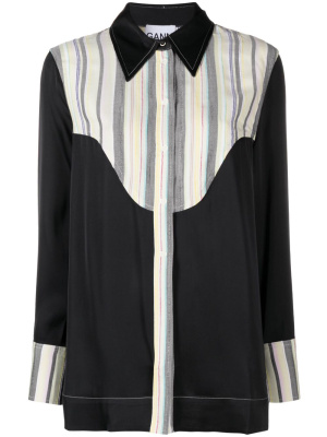 

Mix Slub striped shirt, GANNI Mix Slub striped shirt