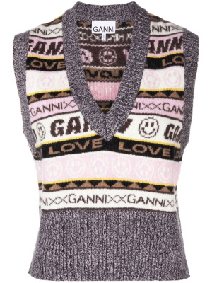 

Graphic knitted vest, GANNI Graphic knitted vest