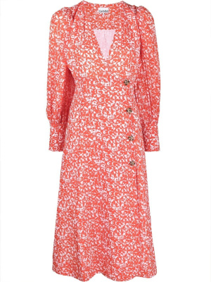 

Floral crepe midi dress, GANNI Floral crepe midi dress