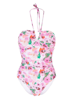 

Floral-print swimsuit, GANNI Floral-print swimsuit