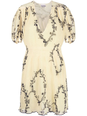 

Pleated georgette mini dress, GANNI Pleated georgette mini dress