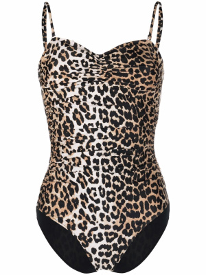 

Leopard-print swimsuit, GANNI Leopard-print swimsuit