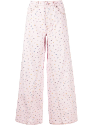 

Joezy floral-print wide-leg jeans, GANNI Joezy floral-print wide-leg jeans
