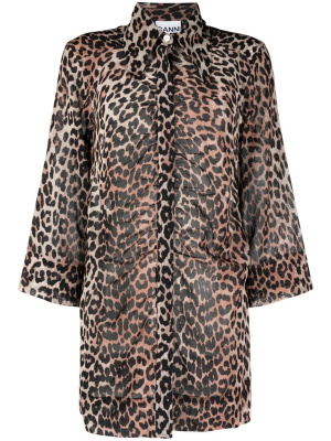 

Leopard-print shirt, GANNI Leopard-print shirt