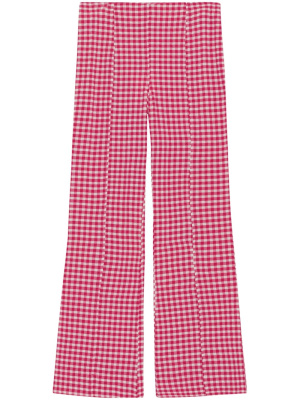 

Check-print flared trousers, GANNI Check-print flared trousers