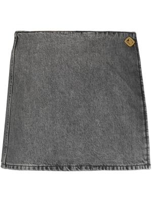 

Wrap denim miniskirt, GANNI Wrap denim miniskirt