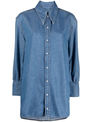 

Cut-out denim shirt, GANNI Cut-out denim shirt
