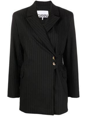 

Pinstripe button-fasten blazer, GANNI Pinstripe button-fasten blazer