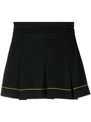 

Contrast-trim pleated miniskirt, GANNI Contrast-trim pleated miniskirt
