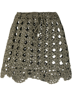 

Crochet-knit miniskirt, GANNI Crochet-knit miniskirt