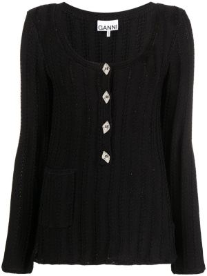 

Knitted Henley top, GANNI Knitted Henley top