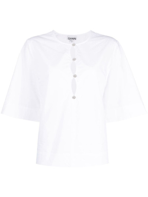 

Cut-out poplin blouse, GANNI Cut-out poplin blouse
