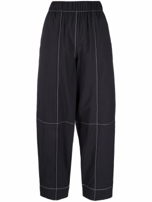 

Contrast-stitching straight trousers, GANNI Contrast-stitching straight trousers
