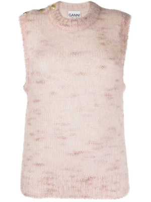 

Fine-knit sleeveless top, GANNI Fine-knit sleeveless top