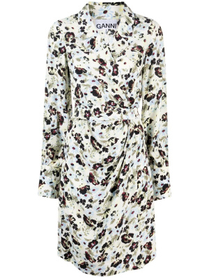 

Long-sleeve floral-print dress, GANNI Long-sleeve floral-print dress