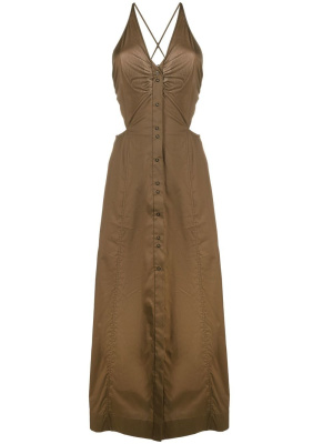 

Corset-style halterneck long dress, GANNI Corset-style halterneck long dress