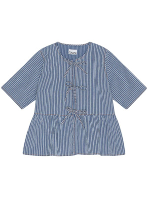 

Striped organic cotton blouse, GANNI Striped organic cotton blouse