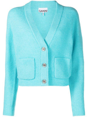 

Embellished-button cardigan, GANNI Embellished-button cardigan