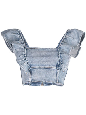 

Denim crop top, GANNI Denim crop top