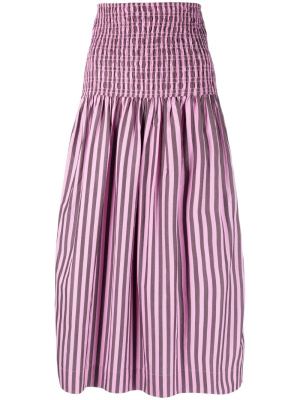

Striped organic-cotton maxi skirt, GANNI Striped organic-cotton maxi skirt