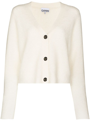 

V-neck ribbed cardigan, GANNI V-neck ribbed cardigan