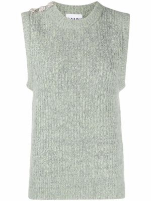 

Crystal-embellished knitted vest, GANNI Crystal-embellished knitted vest