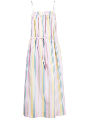 

Striped organic-cotton dress, GANNI Striped organic-cotton dress