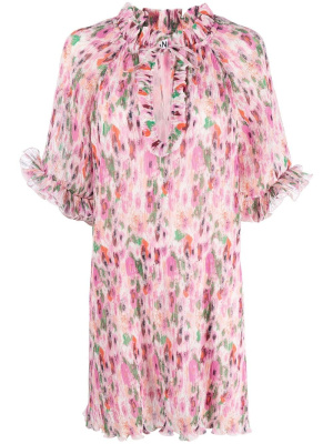 

Floral-print minidress, GANNI Floral-print minidress