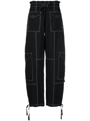 

Topstitch cargo trousers, GANNI Topstitch cargo trousers