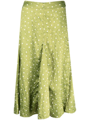 

Pleated crinkled polka-dot skirt, GANNI Pleated crinkled polka-dot skirt