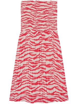 

Crinkled zebra-print maxi skirt, GANNI Crinkled zebra-print maxi skirt