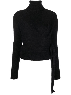 

Brushed cut-out wrap top, GANNI Brushed cut-out wrap top