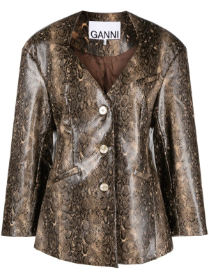 

Faux leather snakeskin print jacket, GANNI Faux leather snakeskin print jacket