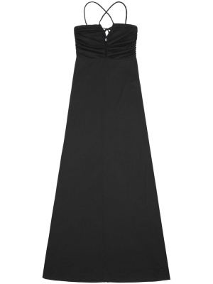 

Crossover-strap gathered maxi dress, GANNI Crossover-strap gathered maxi dress
