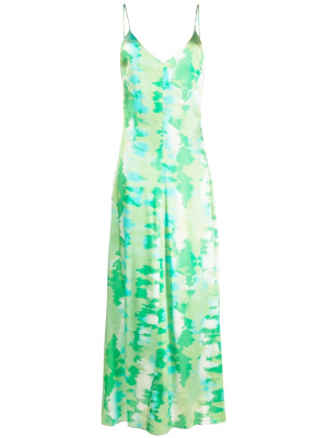 

Watercolour-print slip dress, GANNI Watercolour-print slip dress