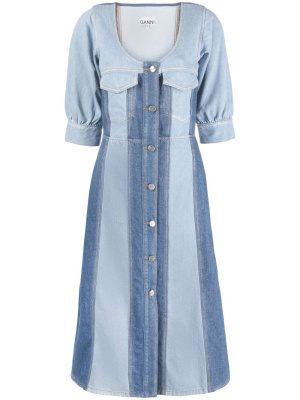 

Panelled midi organic cotton dress, GANNI Panelled midi organic cotton dress