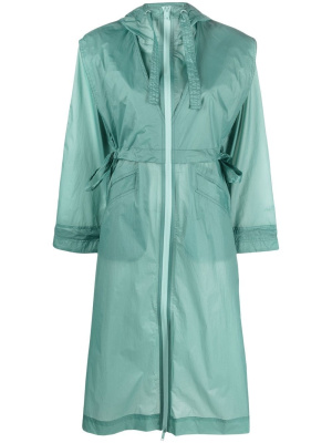 

Oversized Zipper logo-print hooded coat, GANNI Oversized Zipper logo-print hooded coat