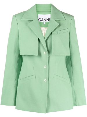

Single-breasted spread collar blazer, GANNI Single-breasted spread collar blazer