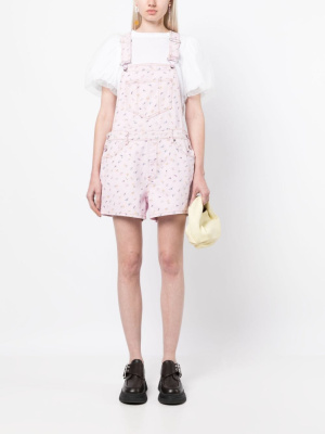 

Floral-print short dungarees, GANNI Floral-print short dungarees