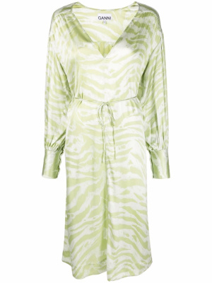 

Drop-shoulder maxi v-neck dress, GANNI Drop-shoulder maxi v-neck dress