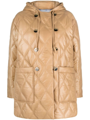 

Quilted hooded jacket, GANNI Quilted hooded jacket