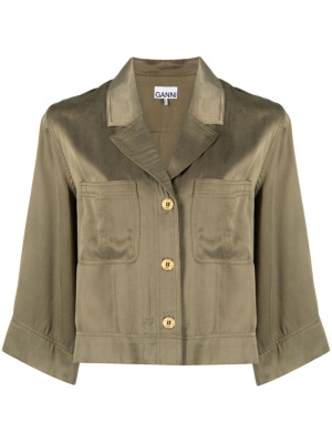 

Cropped satin shirt, GANNI Cropped satin shirt